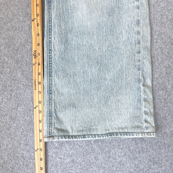 Old Navy Wide Leg Jeans Womens 4 Sky Hi A Line Blue Light Wash Denim Baggy READ - Picture 14 of 15